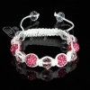 rhinestone and crystal beads macrame bracelets white cord design A