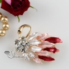 rhinestone enameled swan scarf brooch pin jewelry design A