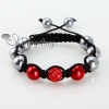 rhinestone glitter ball pave beads and pearl macrame bracelets design C