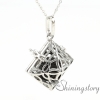rhombus openwork essential oil jewelry diffuser necklace wholesale jewelry lockets diffuser jewelry wholesale metal volcanic stone necklaces design A