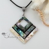 rhombus patchwork sea water rainbow abalone black yellow oyster shell mother of pearl necklaces pendants design C