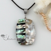 rhombus patchwork sea water rainbow abalone black yellow oyster shell mother of pearl necklaces pendants design A