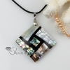 rhombus patchwork seawater rainbow abalone penguin white oyster shell mother of pearl necklaces pendants design B