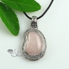 rhombus rose quartz jade semi precious stone necklaces pendants design C