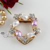 rose circle rhinestone scarf clip brooch pin jewelry light purple
