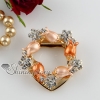 rose circle rhinestone scarf clip brooch pin jewelry orange