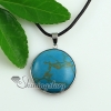 round amethyst natural stone turquoise glass opal natural semi precious stone pendants for necklaces design B