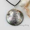 round animal sea water black oyster shell mother of pearl goldleaf pendatns leather necklace jewelry design C