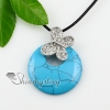 round butterfly rose quartz jade turquoise semi precious stone and rhinestone necklaces pendants design C