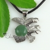 round eagle jade rose quartz agate natural semi precious stone pendant necklaces design A