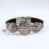 round fleur de lis snap wrap bracelets genuine leather design A