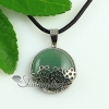 round flower glass opal jade rose quartz tiger's-eye natural semi precious stone necklaces pendants design E