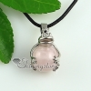 round frog glass opal rose quartz amethyst jade agate natural semi precious stone necklaces pendants design A