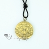 round genuine leather copper locket filigree necklaces with pendants design A