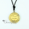 round genuine leather copper locket filigree necklaces with pendants design B