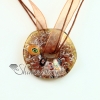 round glitter foil millefiori murano lampwork glass venetian necklaces pendants design B