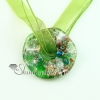 round glitter foil millefiori murano lampwork glass venetian necklaces pendants design C