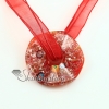 round glitter foil millefiori murano lampwork glass venetian necklaces pendants design E