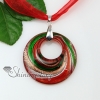 round glitter swirled pattern lampwork murano italian venetian handmade glass necklaces pendants red