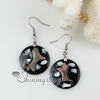 round heart teardrop oval moon patchwork seawater shell mother of pearl dangle earrings design A