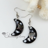 round heart teardrop oval moon patchwork seawater shell mother of pearl dangle earrings design D
