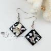 round heart teardrop oval moon patchwork seawater shell mother of pearl dangle earrings design E
