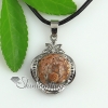 round jade glass opal amethyst natural semi precious stone pendant necklaces design B