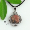 round jade glass opal amethyst natural semi precious stone pendant necklaces design E