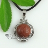 round jade glass opal amethyst natural semi precious stone pendant necklaces design F