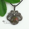 round jade natural semi precious stone rhinestone necklaces pendants design A