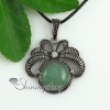 round jade natural semi precious stone rhinestone necklaces pendants design C