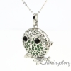 round night owl pendants diffuser necklace diffuser locket wholesale make your own oil diffuser perfume jewelry wholesale metal volcanic stone design B