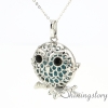 round night owl pendants diffuser necklace diffuser locket wholesale make your own oil diffuser perfume jewelry wholesale metal volcanic stone design F