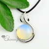 round open work semi precious stone rock crystal agate glass opal natural semi precious stone pendant necklaces design E