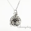 round openwork aromatherapy necklace diffuser lockets wholesale jewelry scents diffuser pendant necklaces metal volcanic stone design C