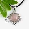 round openwork rose quartz glass opal agate semi precious stone necklaces pendants design A