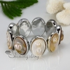 round oval white oyster shell yellow oyster shell freshwater pearl bracelets design B