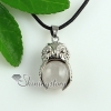 round owl glass opal amethyst tiger's-eye agate natural semi precious stone necklaces pendants design C