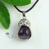 round owl glass opal amethyst tiger's-eye agate natural semi precious stone necklaces pendants design E