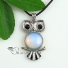 round owl jade glass opal rose quartz amethyst natural semi precious stone necklaces pendants design B