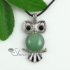 round owl jade glass opal rose quartz amethyst natural semi precious stone necklaces pendants design E
