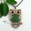 round owl rose quartz jade semi precious stone cat's eye tiger's-eye necklaces pendants design F