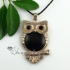 round owl rose quartz jade semi precious stone cat's eye tiger's-eye necklaces pendants design G