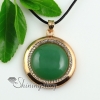 round rose quartz amethyst jade cat's eye semi precious stone rhinestone necklaces pendants design E