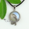 round snake rose quartz glass opal tiger's-eye agate natural semi precious stone pendant necklaces design C