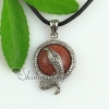 round snake rose quartz glass opal tiger's-eye agate natural semi precious stone pendant necklaces design D