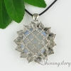 round square glass opal jade agate semi precious stone rhinestone necklaces with pendants design E