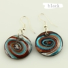 round swirled foil lampwork murano glass earrings jewelry design A