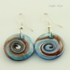 round swirled foil lampwork murano glass earrings jewelry design C