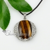 round tigereye agate rose quartz amethys glass opal semi precious stone rhinestone necklaces pendants design A